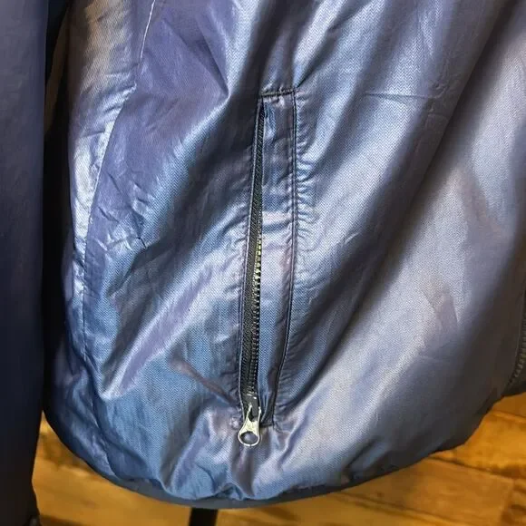 Adidas women’s blue hooded windbreaker large - Picture 4 of 9